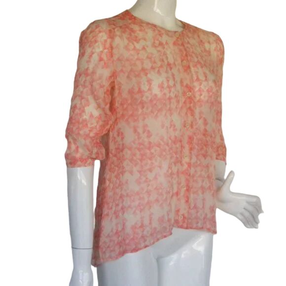CABI Blouse, S, Semi-sheer, 3/4 sleeves, Button Front - Picture 2 of 8